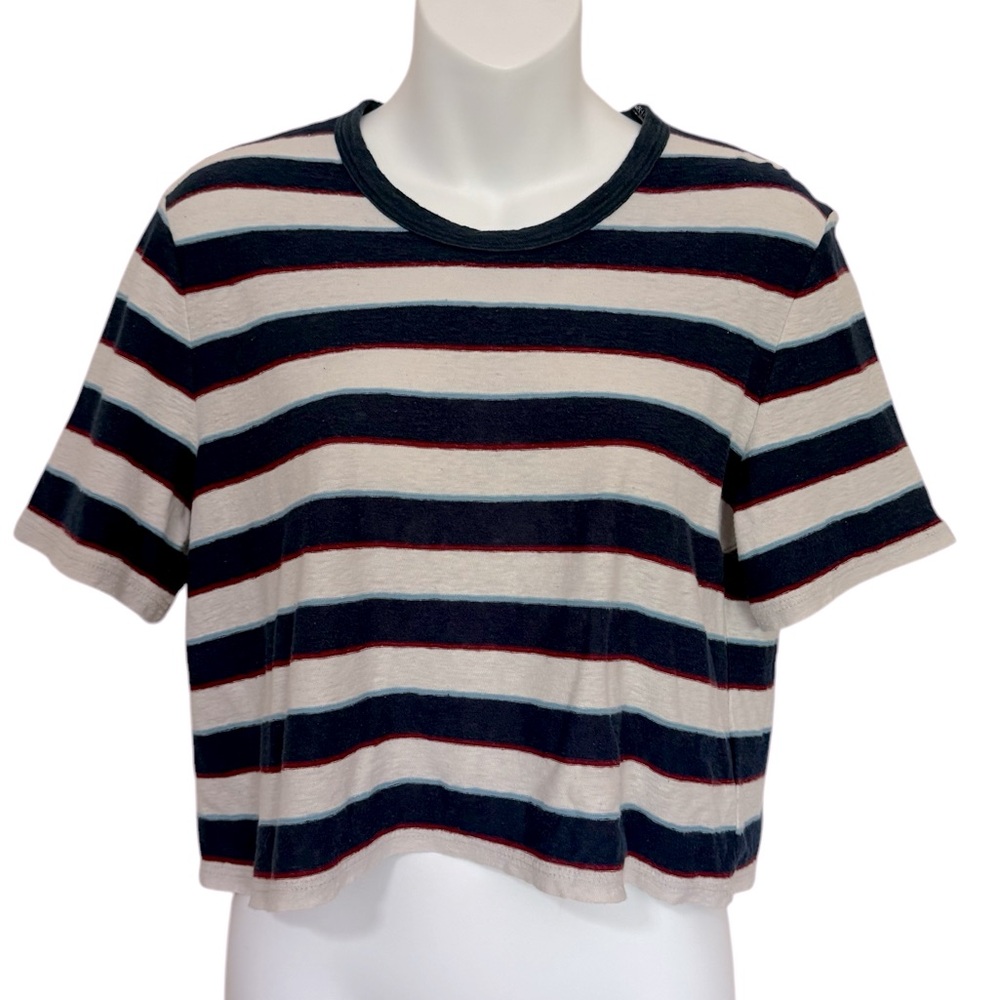 James Perse Striped Cropped Top